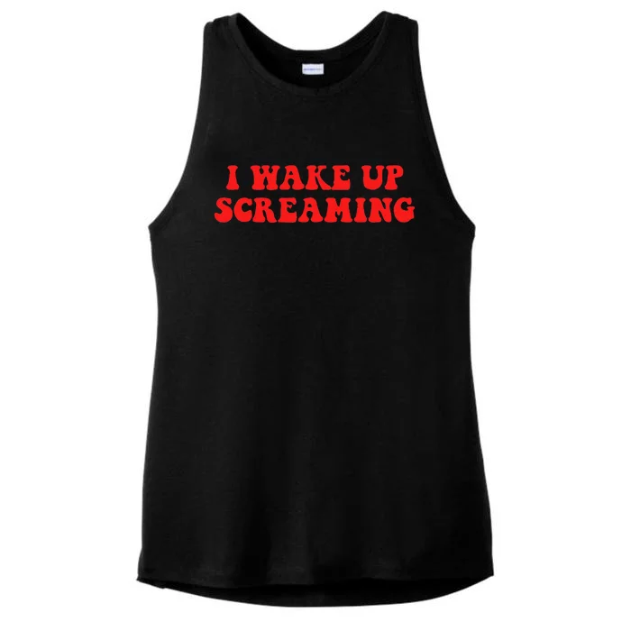 I Wake Up Screaming Funny Apparel Ladies Tri-Blend Wicking Tank