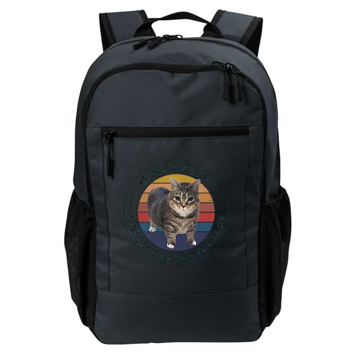 I Wake Up I Engage In Tomfoolery Silly Cat Meme Dark Joke Daily Commute Backpack