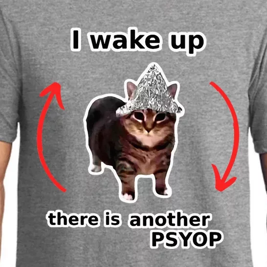 I Wake Up There Is Another Psyop Tin Foil Hat Cat Meme Pajama Set