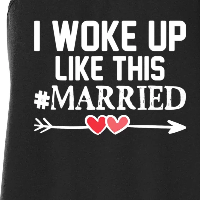 I Woke Up Like This Married Funny Christmas Couples Women's Racerback Tank