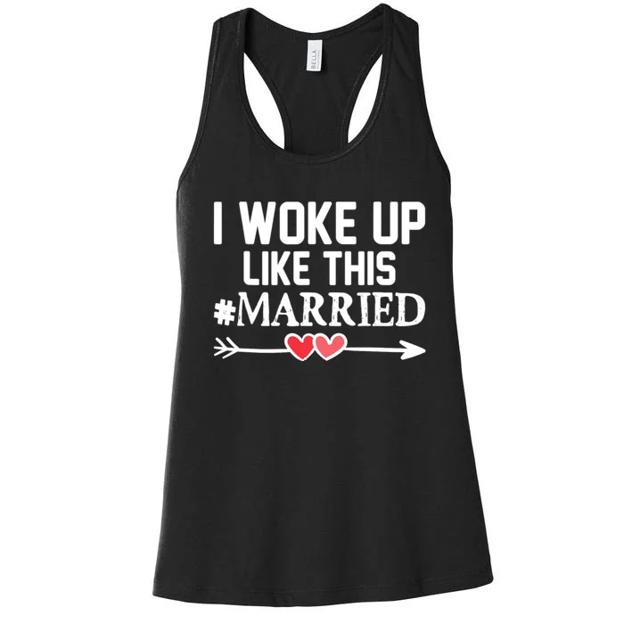 I Woke Up Like This Married Funny Christmas Couples Women's Racerback Tank