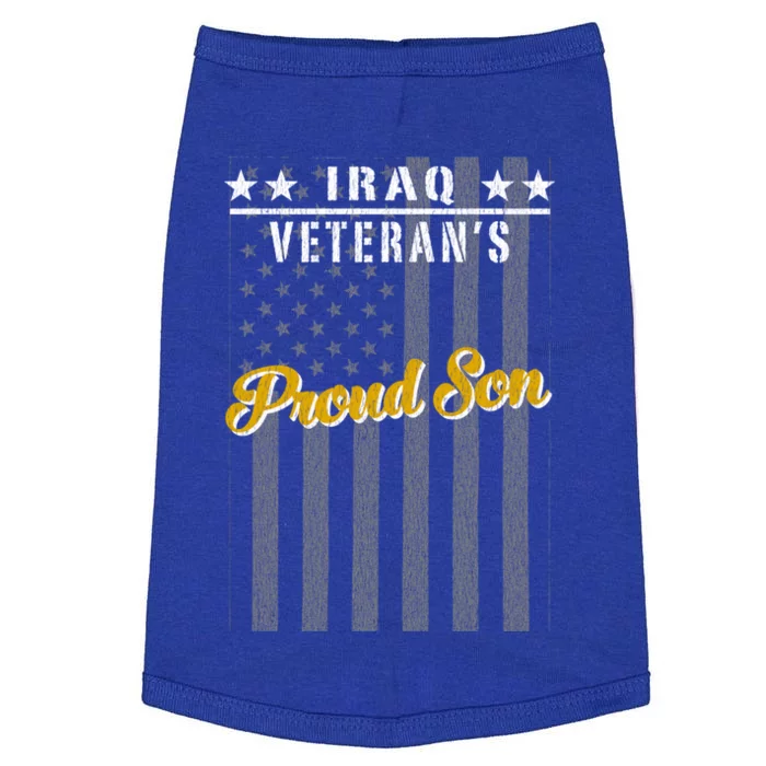 Iraq War Veteran Proud Son American Flag Great Gift Doggie Tank