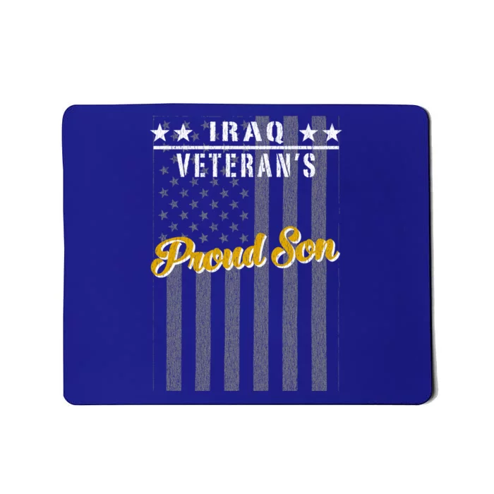 Iraq War Veteran Proud Son American Flag Great Gift Mousepad