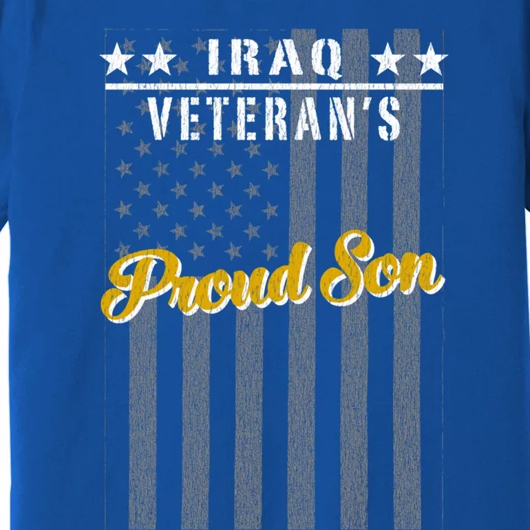 Iraq War Veteran Proud Son American Flag Great Gift Premium T-Shirt