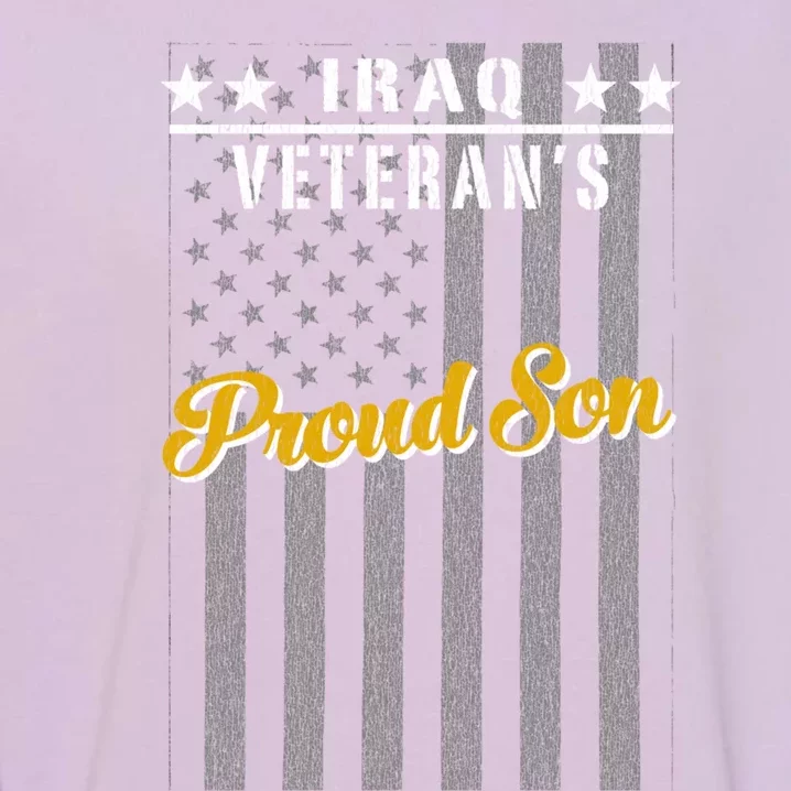 Iraq War Veteran Proud Son American Flag Great Gift Garment-Dyed Sweatshirt