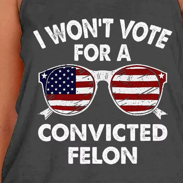 I WonT Vote For A Convicted Felon Women's Knotted Racerback Tank