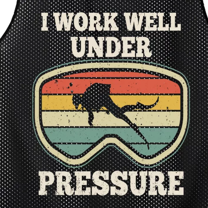 I Work Well Pressure Distressed Scuba Diving Diver Mesh Reversible Basketball Jersey Tank