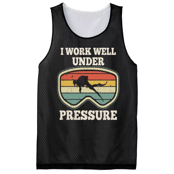 I Work Well Pressure Distressed Scuba Diving Diver Mesh Reversible Basketball Jersey Tank