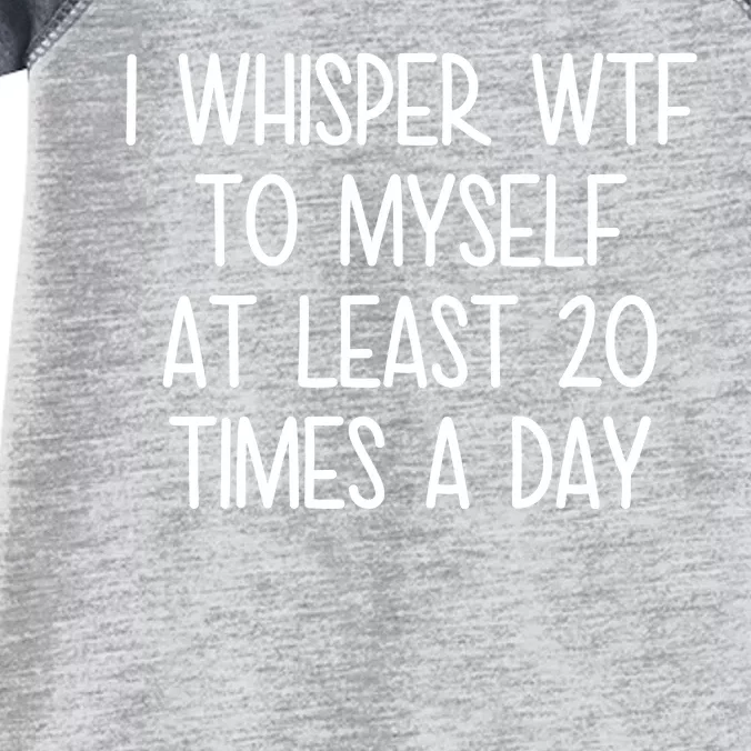 I Whisper Wtf To Myself At Least 20 Times A Day Funny Infant Baby Jersey Bodysuit