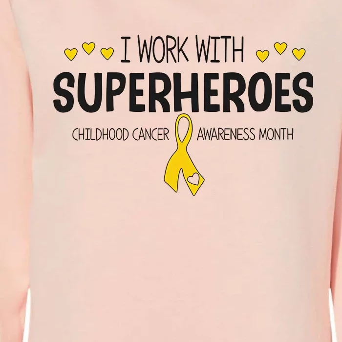 I Work With Superheroes Childhood Cancer Awareness Month Womens California Wash Sweatshirt