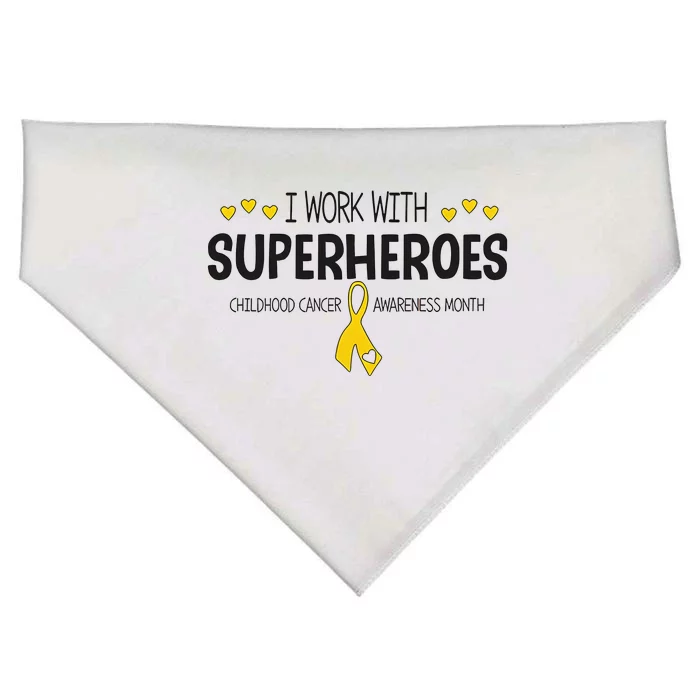 I Work With Superheroes Childhood Cancer Awareness Month USA-Made Doggie Bandana