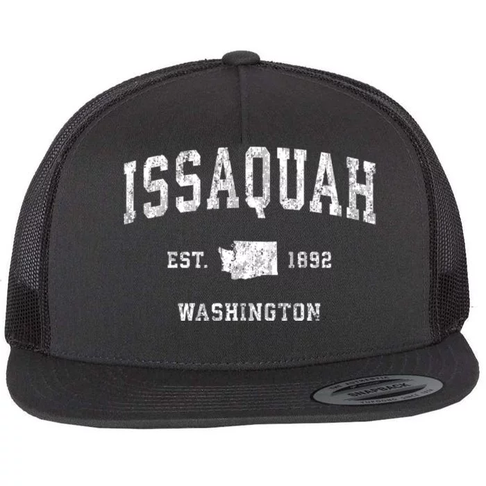 Issaquah Washington Wa Vintage Sports Flat Bill Trucker Hat