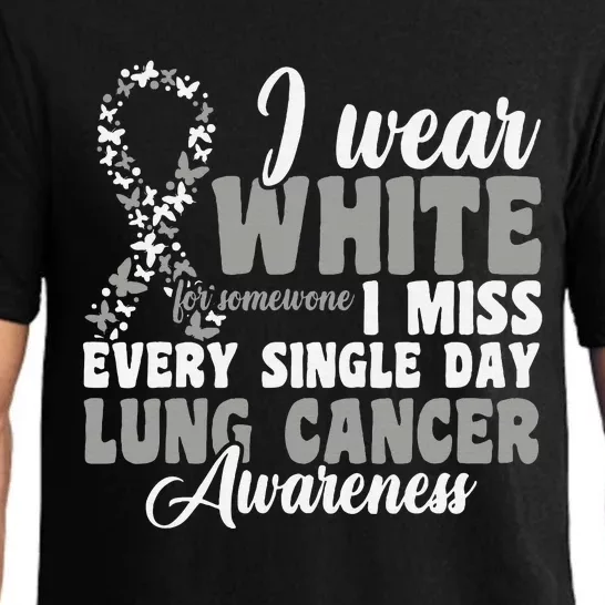 I Wear White Lung Cancer Awareness Pajama Set