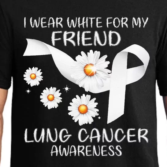 I Wear White For My Friend Lung Cancer Awareness Daisy Pajama Set