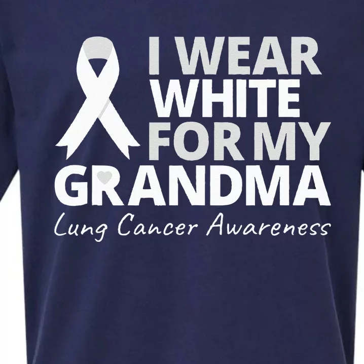 I Wear White For My Grandma Lung Cancer Awareness Warrior Sueded Cloud Jersey T-Shirt