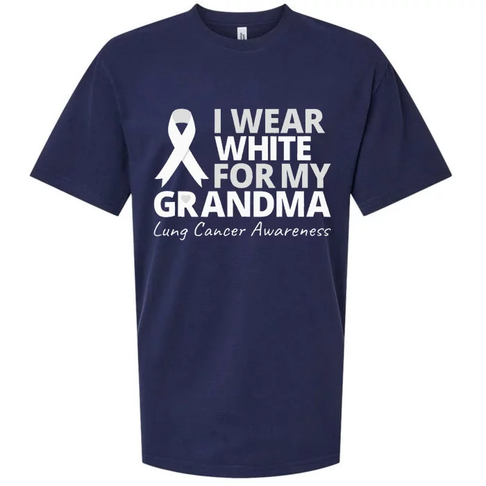 I Wear White For My Grandma Lung Cancer Awareness Warrior Sueded Cloud Jersey T-Shirt