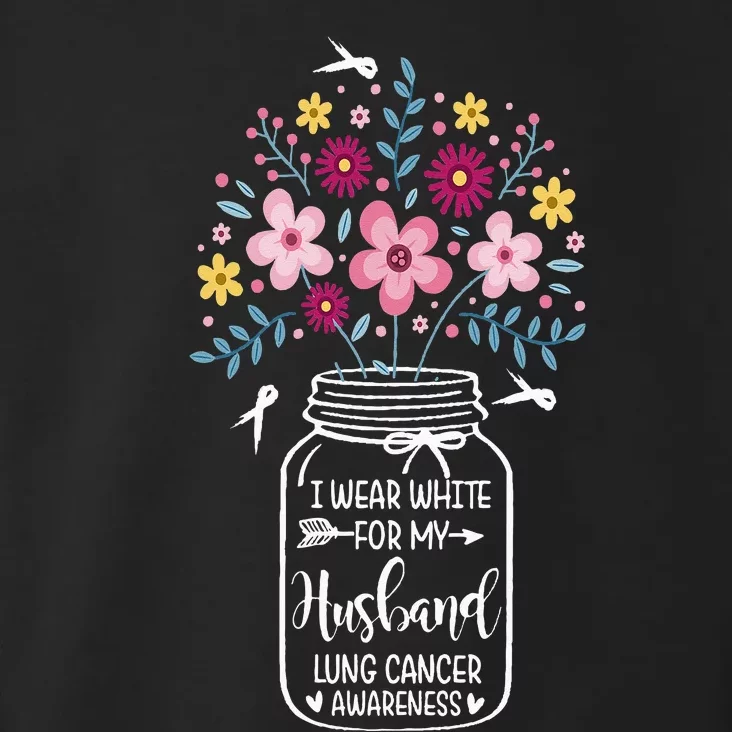 I Wear White For My Husband Lung Cancer Awareness Flower Toddler Hoodie