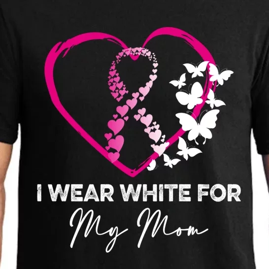 I Wear White For My Mom Breast Cancer Awareness Great Gift Meaningful Gift Pajama Set