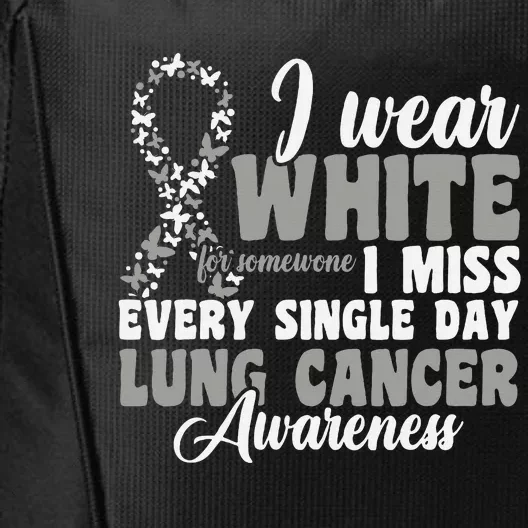 I Wear White Lung Cancer Awareness City Backpack