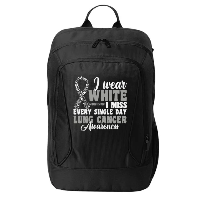 I Wear White Lung Cancer Awareness City Backpack