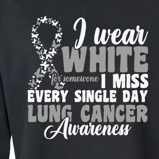 I Wear White Lung Cancer Awareness Cropped Pullover Crew