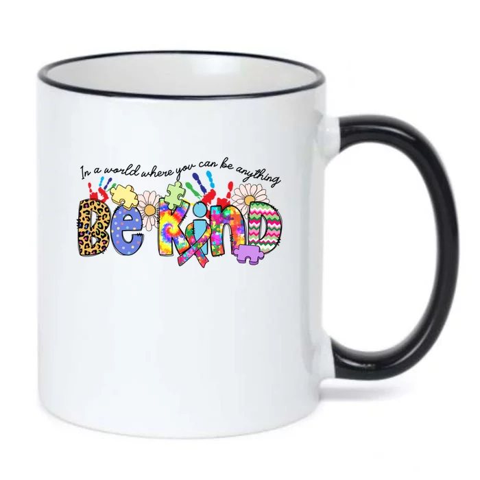 In World Where You Can Be Anything Be Kind Autism Awareness Gift Black Color Changing Mug