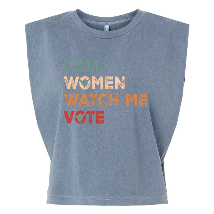 I Women Watch Me Vote Kamala Harris 2024 Garment-Dyed Women's Muscle Tee