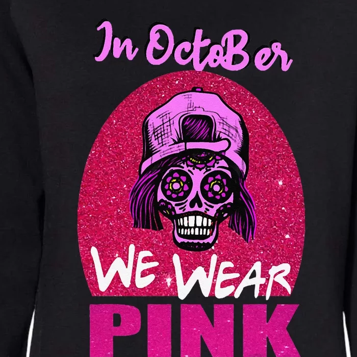 Inoctober We Wear Pin.K Halloween Skull Breast Cancer Outfit Womens California Wash Sweatshirt