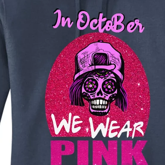 Inoctober We Wear Pin.K Halloween Skull Breast Cancer Outfit Women's Pullover Hoodie