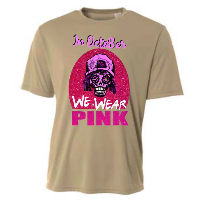 Inoctober We Wear Pin.K Halloween Skull Breast Cancer Outfit Cooling Performance Crew T-Shirt