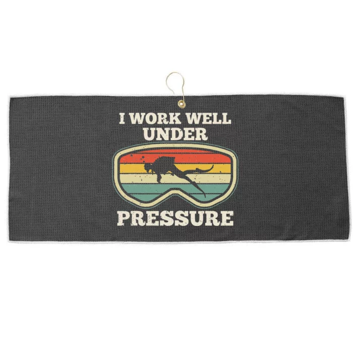 I Work Well Pressure Distressed Scuba Diving Diver Large Microfiber Waffle Golf Towel