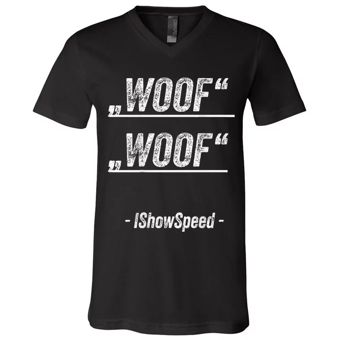 Ishowspeed Wof Woof Streamer Fan V-Neck T-Shirt