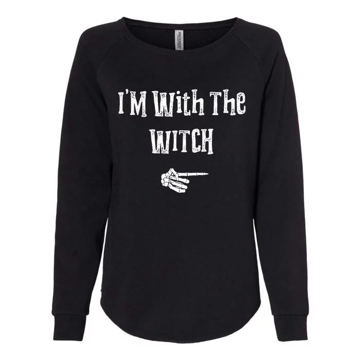 Im With Witch Halloween Costume Funny Couples Matching Gift Womens California Wash Sweatshirt