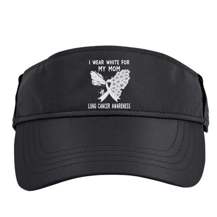 I Wear White Ribbon Lung Cancer Awareness Product Mom Adult Drive Performance Visor