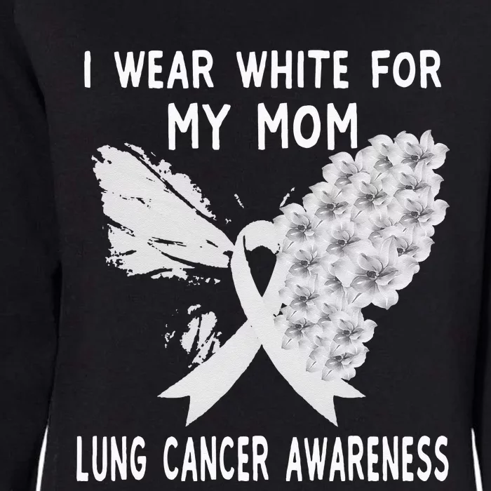 I Wear White Ribbon Lung Cancer Awareness Product Mom Womens California Wash Sweatshirt