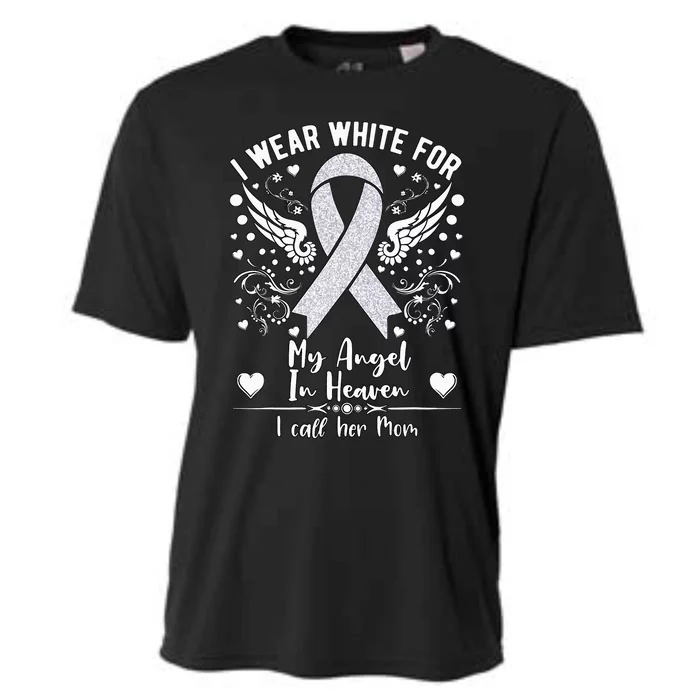 I Wear White For My Mom in Heaven Lung Cancer Awareness Cooling Performance Crew T-Shirt