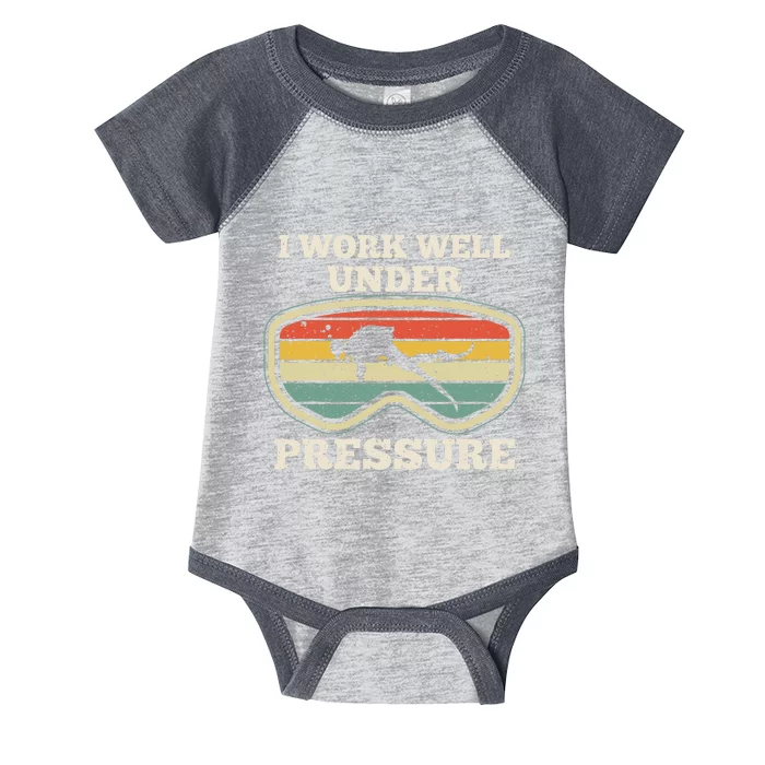 I Work Well Pressure Distressed Scuba Diving Diver Infant Baby Jersey Bodysuit