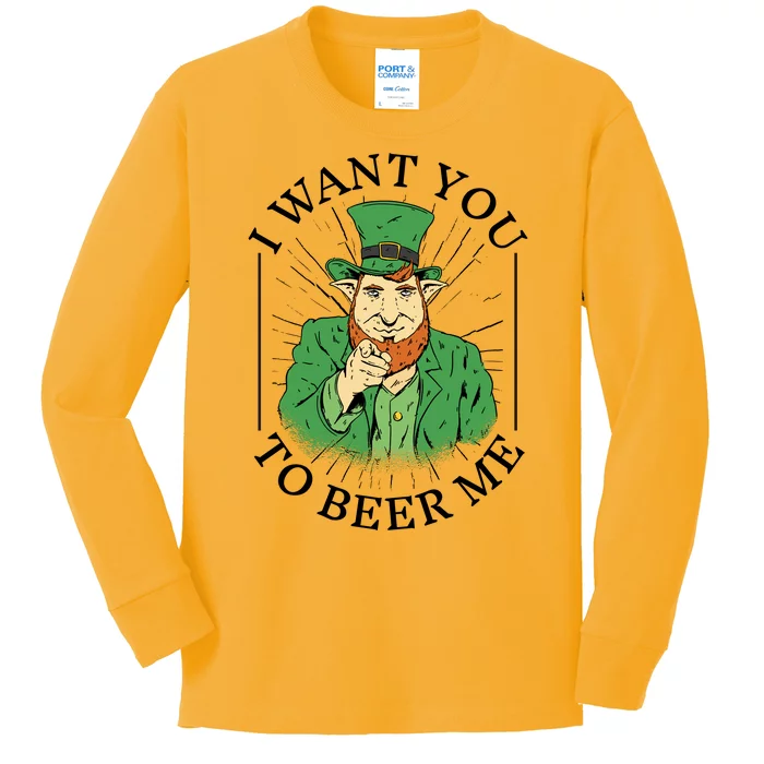 I Want You To Beer Me St Patrick's Day Kids Long Sleeve Shirt