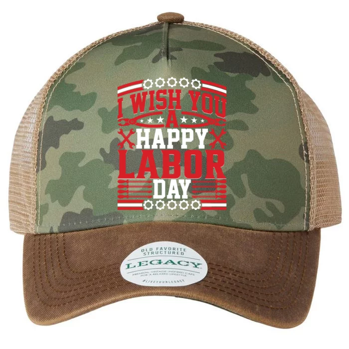 I Wish You A Happy Labor Day Gift Legacy Tie Dye Trucker Hat