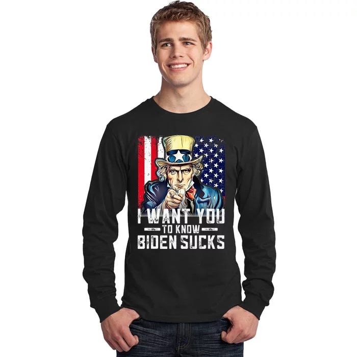 I want you to know Biden sucks - I want you Tall Long Sleeve T-Shirt