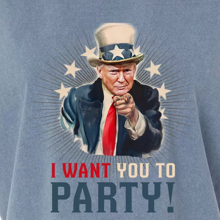 I Want You To Party! 4th Of July Donald Trump patriotic Garment-Dyed Women's Muscle Tee