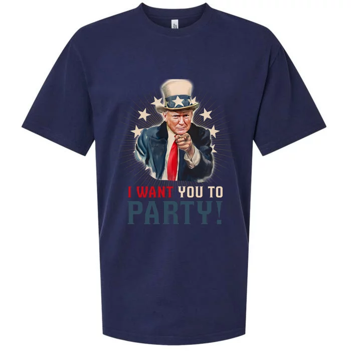 I Want You To Party! 4th Of July Donald Trump patriotic Sueded Cloud Jersey T-Shirt