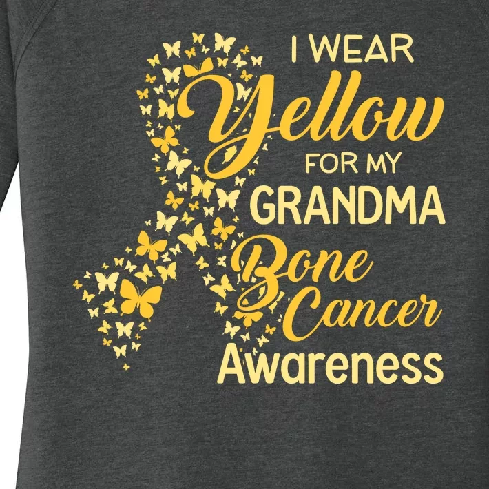 I Wear Yellow For My Grandma Bone Cancer Awareness Women's Perfect Tri Tunic Long Sleeve Shirt