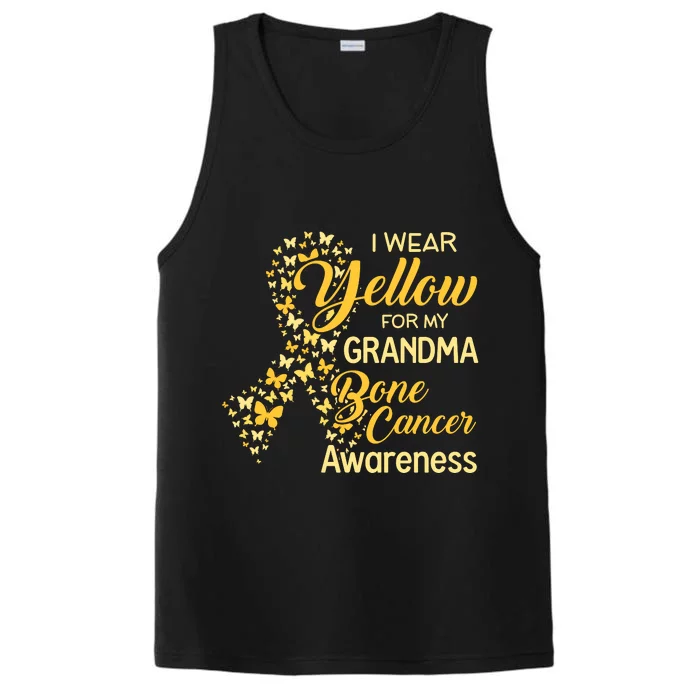 I Wear Yellow For My Grandma Bone Cancer Awareness Performance Tank