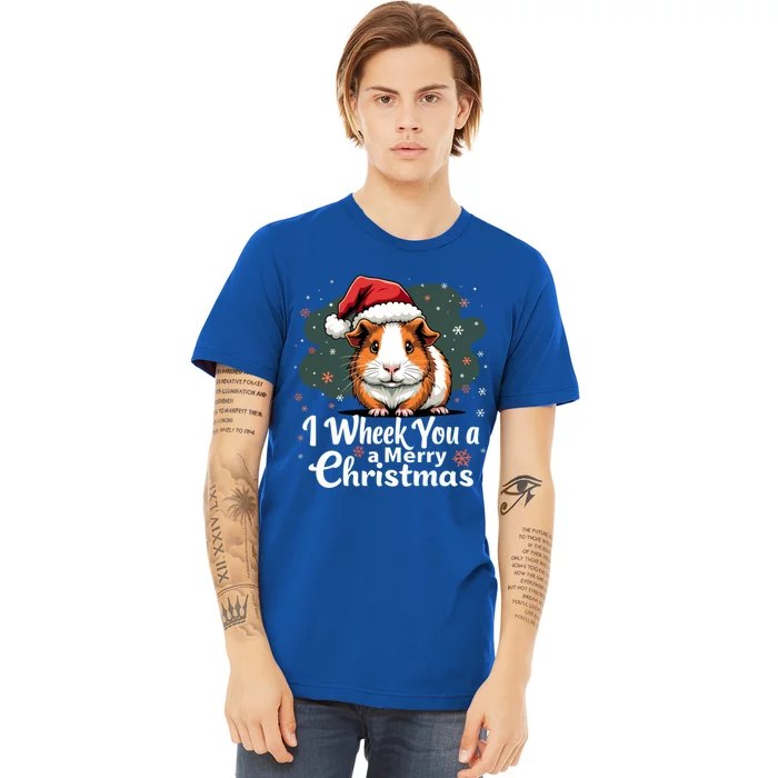 I Wheek You A Merry Christmas Cute Guinea Pigg Pigmas Premium T-Shirt