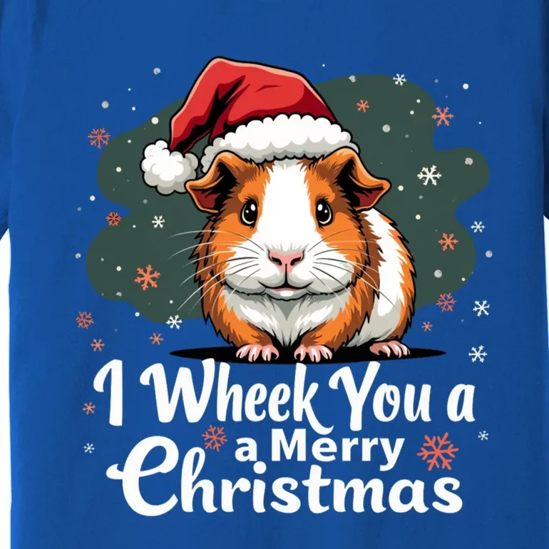 I Wheek You A Merry Christmas Cute Guinea Pigg Pigmas Premium T-Shirt