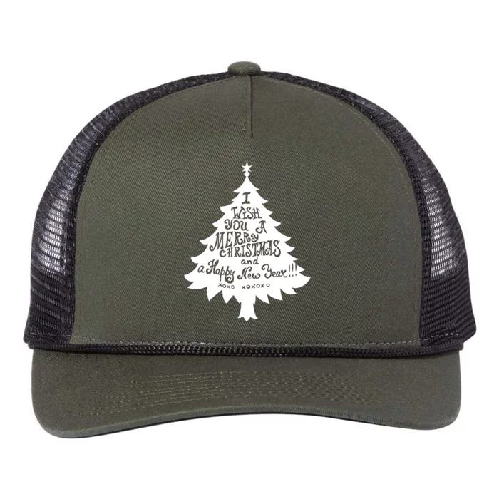 I Wish You A Merry Christmas And A Happy New Year Retro Rope Trucker Hat Cap