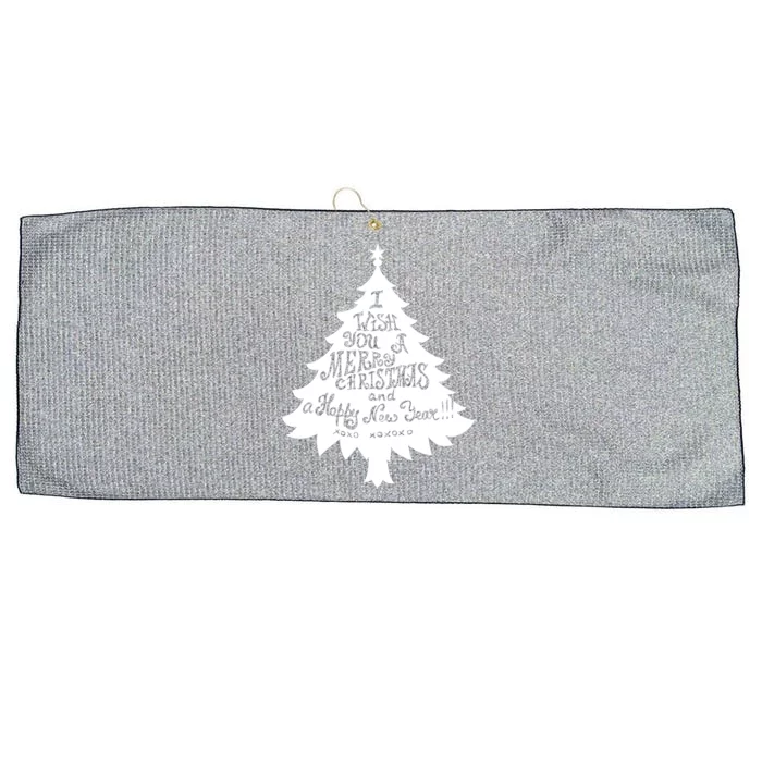 I Wish You A Merry Christmas And A Happy New Year Large Microfiber Waffle Golf Towel