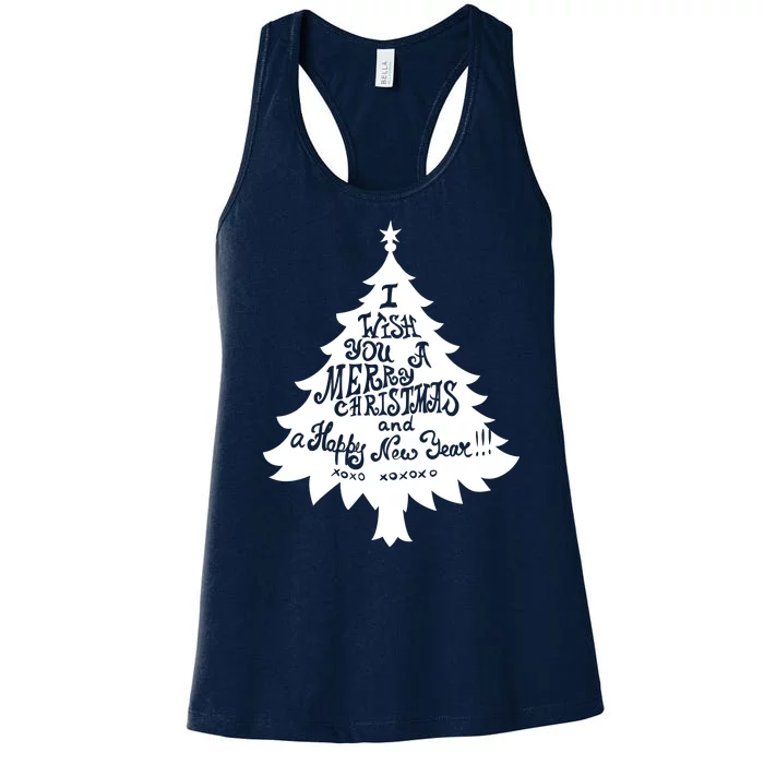 I Wish You A Merry Christmas And A Happy New Year Women's Racerback Tank