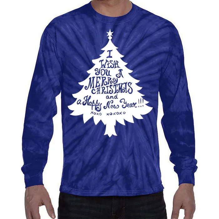 I Wish You A Merry Christmas And A Happy New Year Tie-Dye Long Sleeve Shirt